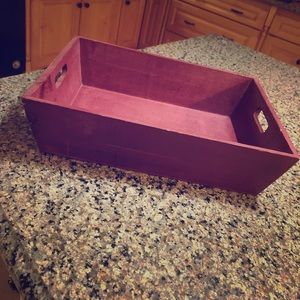 Maroon Wooden Serving Tray